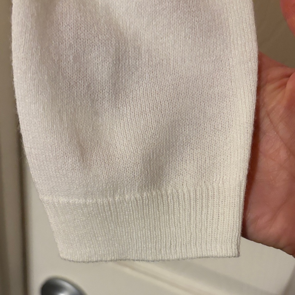 Olivaceous White Cropped Button-Front Cardigan - image 3